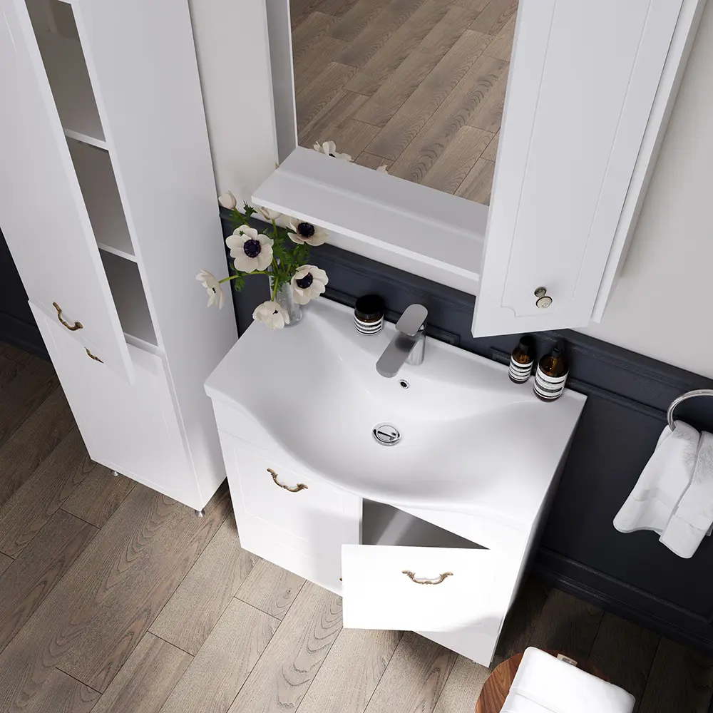 Set dulap cu lavoar Supraten Tuluza 65 + 7065 (White)