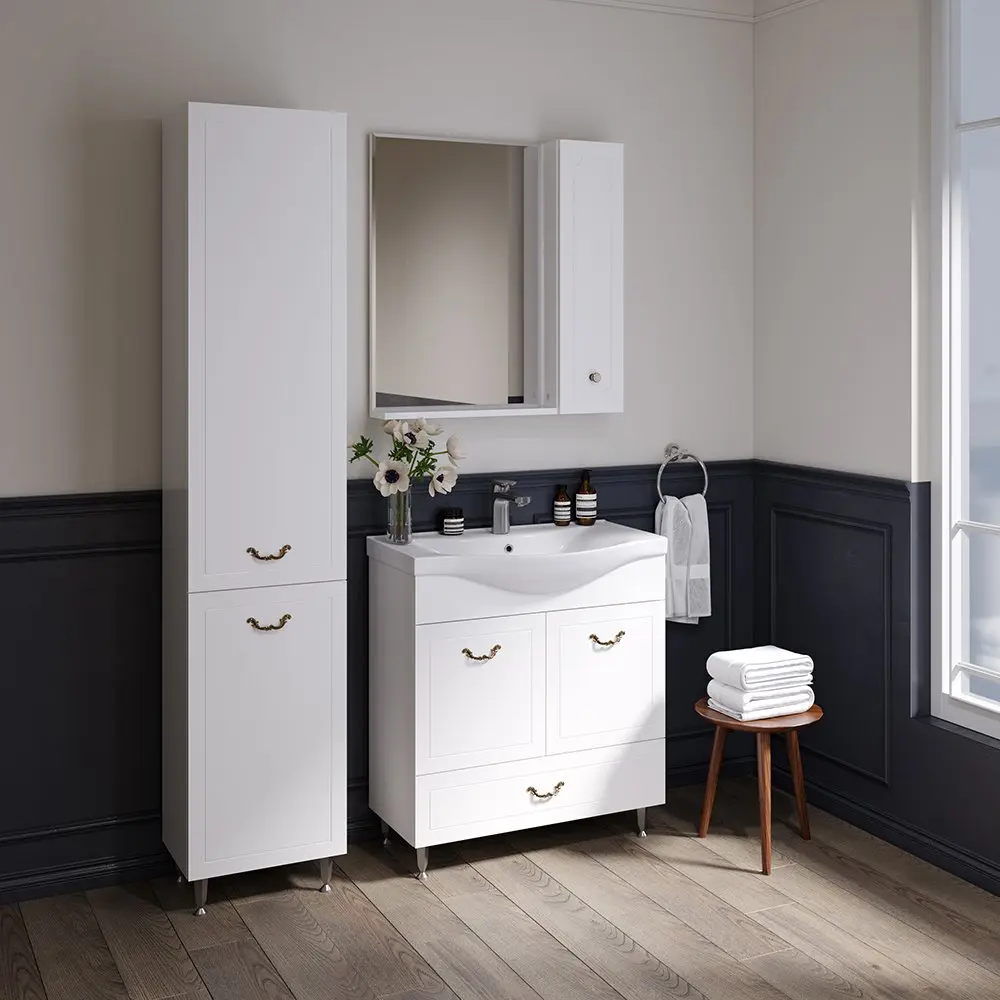 Set dulap cu lavoar Supraten Tuluza 65 + 7065 (White)