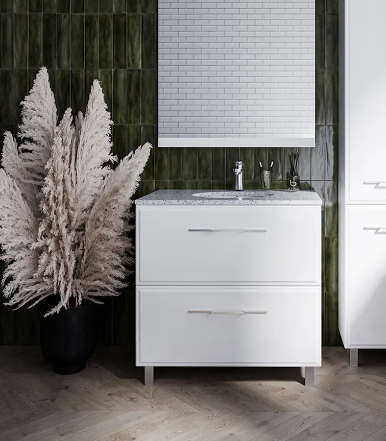 Набор тумбы с раковиной Supraten Uaza 85 + GR 85 (White)