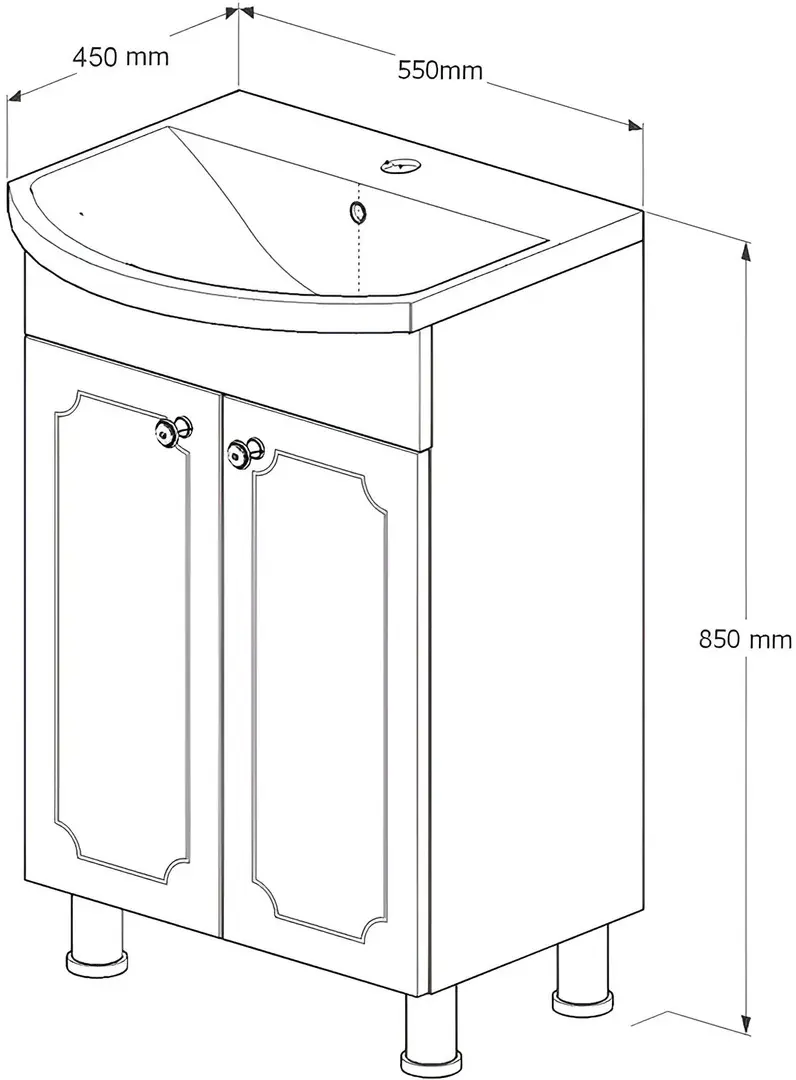 Set dulap cu lavoar Supraten Valua 55 + 7055 (Beige)