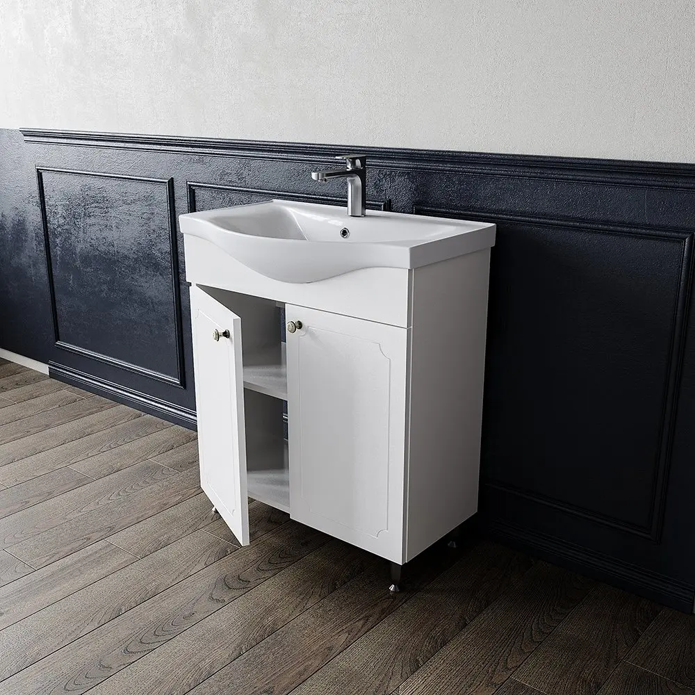 Набор тумбы с раковиной Supraten Valua 55 + 7055 (White)