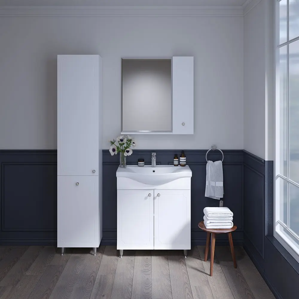 Набор тумбы с раковиной Supraten Valua 55 + 7055 (White)