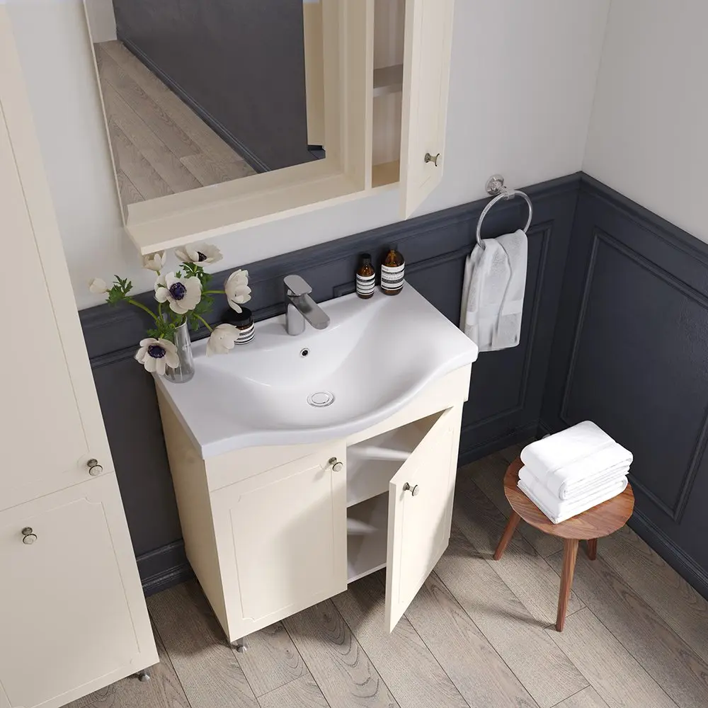 Set dulap cu lavoar Supraten Valua 90 + 7090 (Beige)