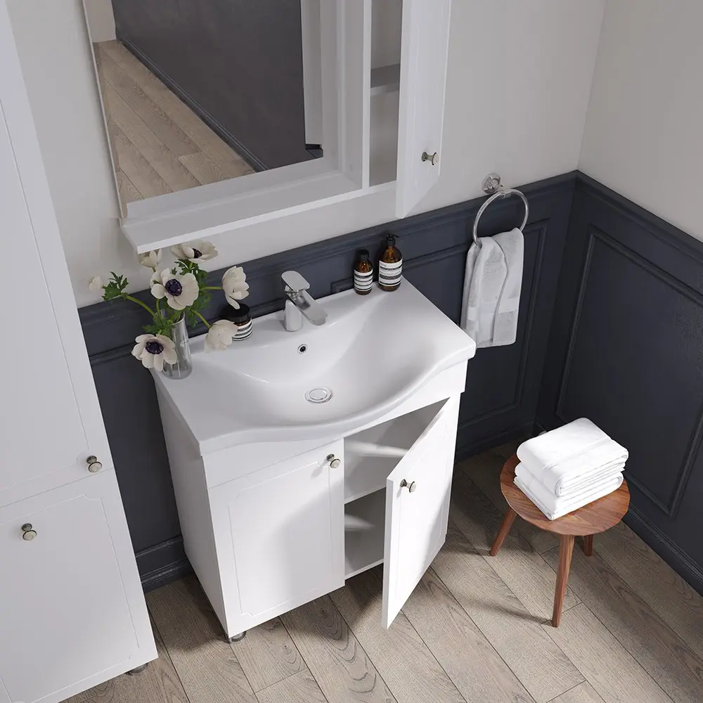 Набор тумбы с раковиной Supraten Valua 90 + 7090 (White)