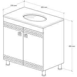 Набор тумбы с раковиной Supraten Versailles 85 + GR 85  (White) Thumb