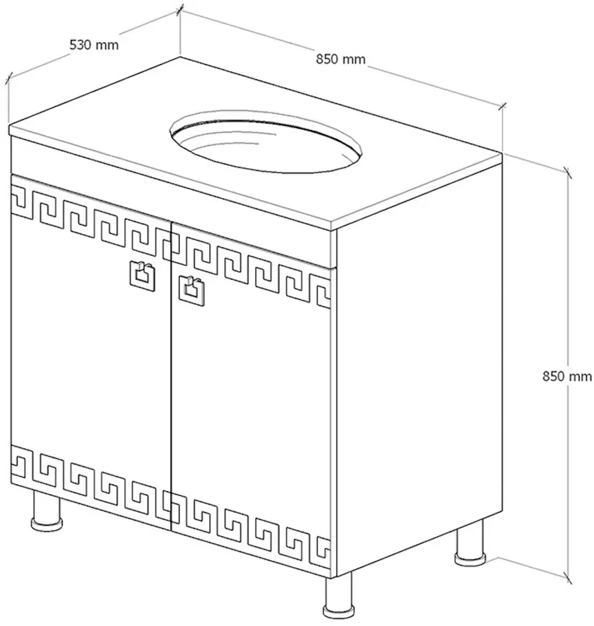 Набор тумбы с раковиной Supraten Versailles 85 + GR 85  (White)