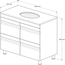 Set dulap cu lavoar Supraten Viscon 100 + GR100 (White) Thumb