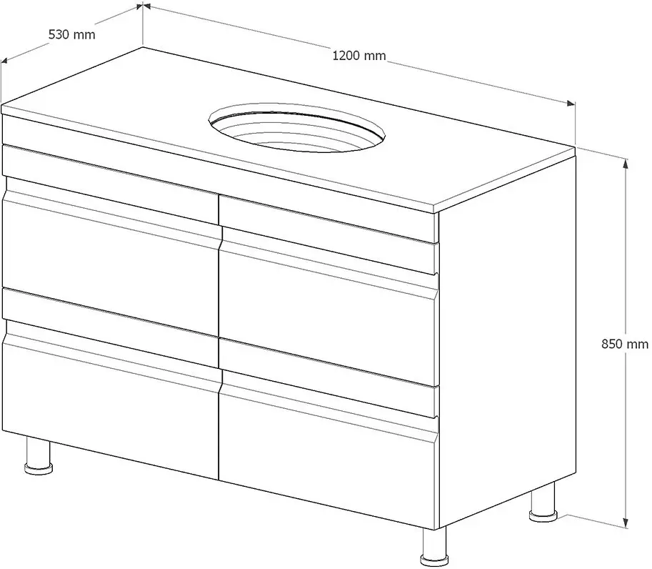 Set dulap cu lavoar Supraten Viscon 120 + GR120 (White)
