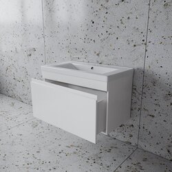 Set dulap suspendat cu lavoar Supraten Puatu 55 + 2055 (White) Thumb