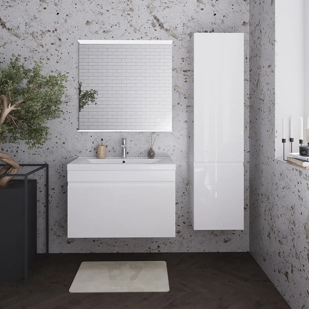 Set dulap suspendat cu lavoar Supraten Puatu 55 + 2055 (White)