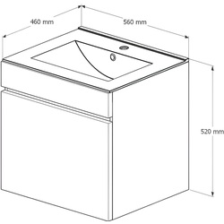 Set dulap suspendat cu lavoar Supraten Puatu 55 + 2055 (White) Thumb