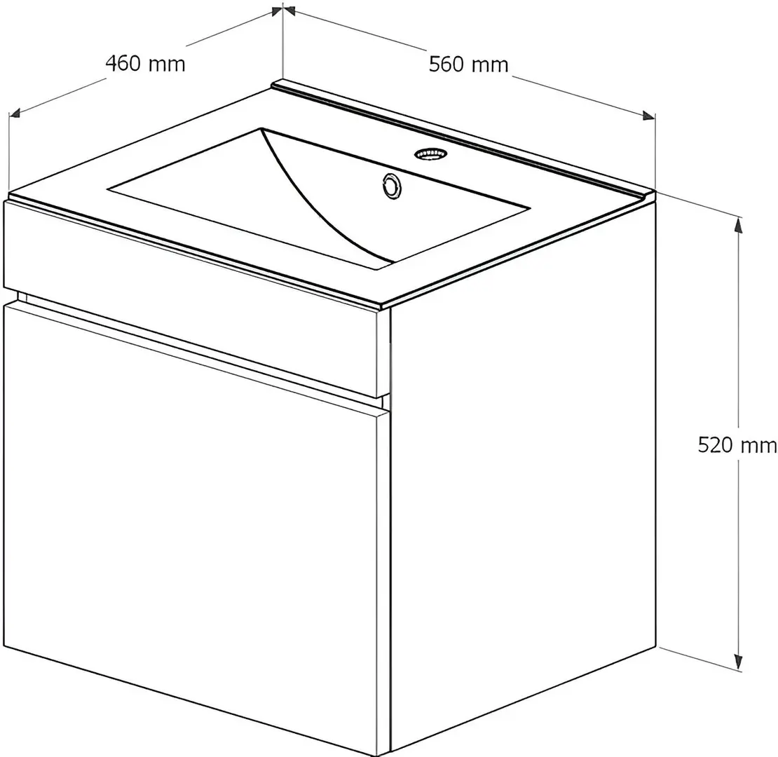 Set dulap suspendat cu lavoar Supraten Puatu 55 + 2055 (White)