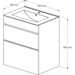 Set dulap suspendat cu lavoar Supraten Puatu 65 + 2065 (White) Thumb