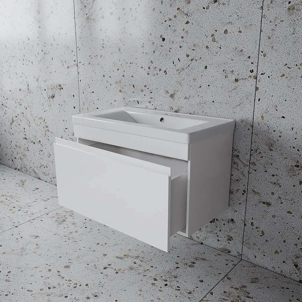 Set dulap suspendat cu lavoar Supraten Puatu 80 + 2080 (White)