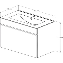 Set dulap suspendat cu lavoar Supraten Puatu 80 + 2080 (White) Thumb