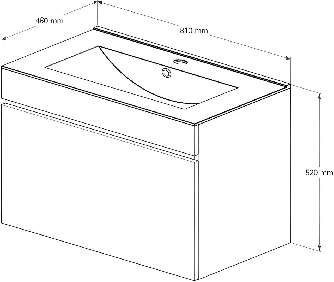 Set dulap suspendat cu lavoar Supraten Puatu 80 + 2080 (White)