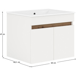 Tumba sub lavoar Tempo Kondela Choice 60 (White/Oak) Thumb