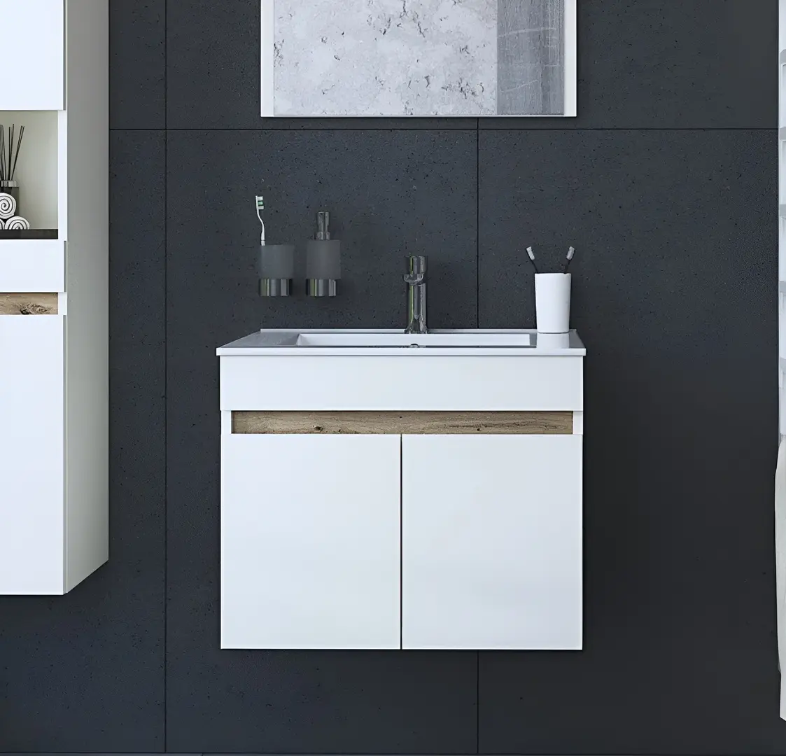 Tumba sub lavoar Tempo Kondela Choice 60 (White/Oak)
