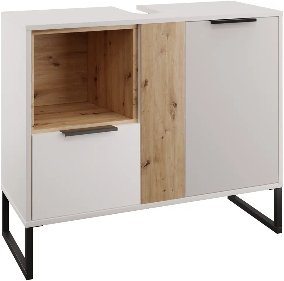 Dulap sub lavoar Tempo Kondela Cubo CUB03 (White/Artisan Oak)