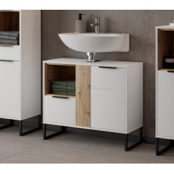 Dulap sub lavoar Tempo Kondela Cubo CUB03 (White/Artisan Oak)