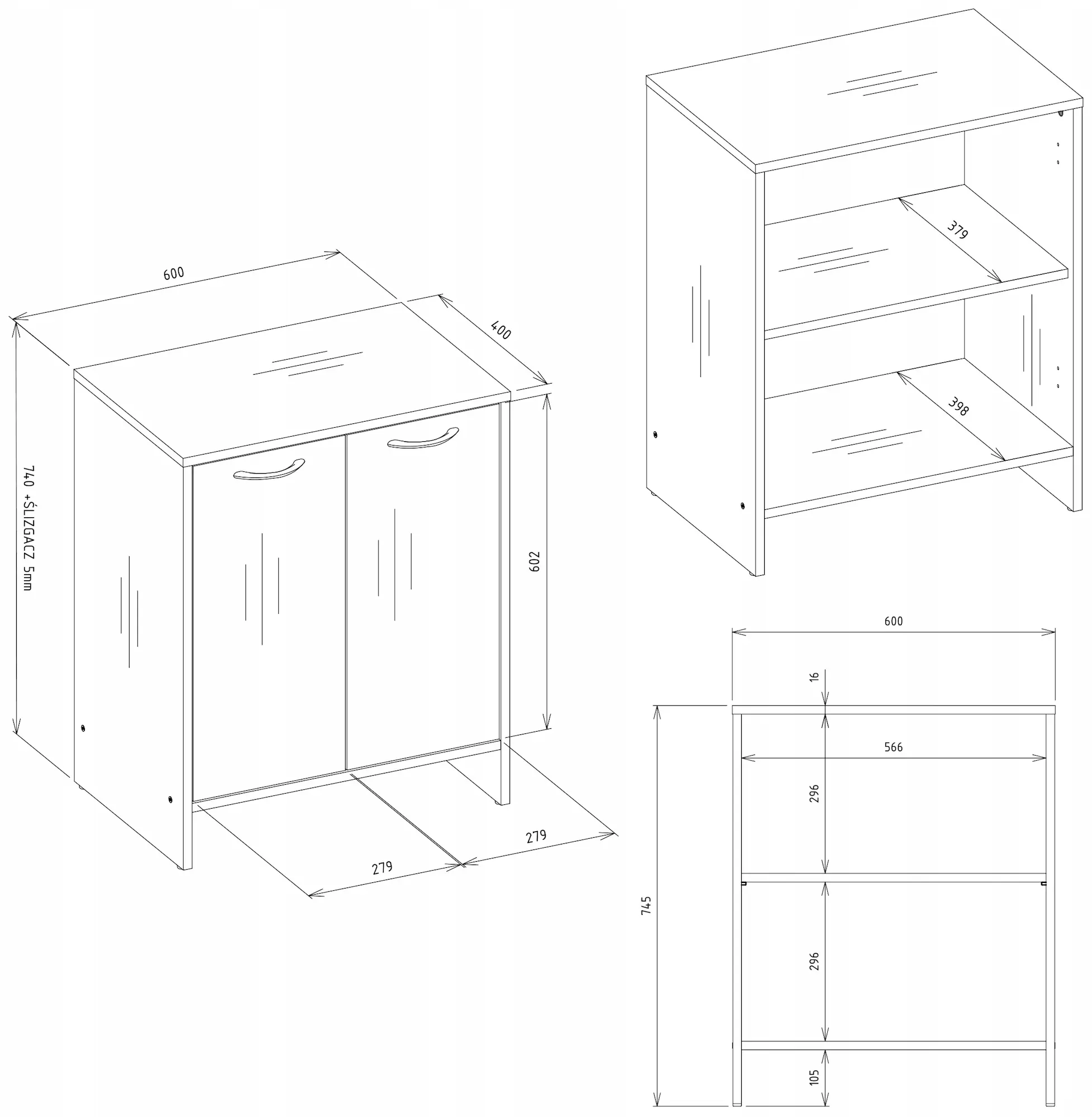 Tumba sub lavoar TopEshop Nina 2DUM (White) - 8