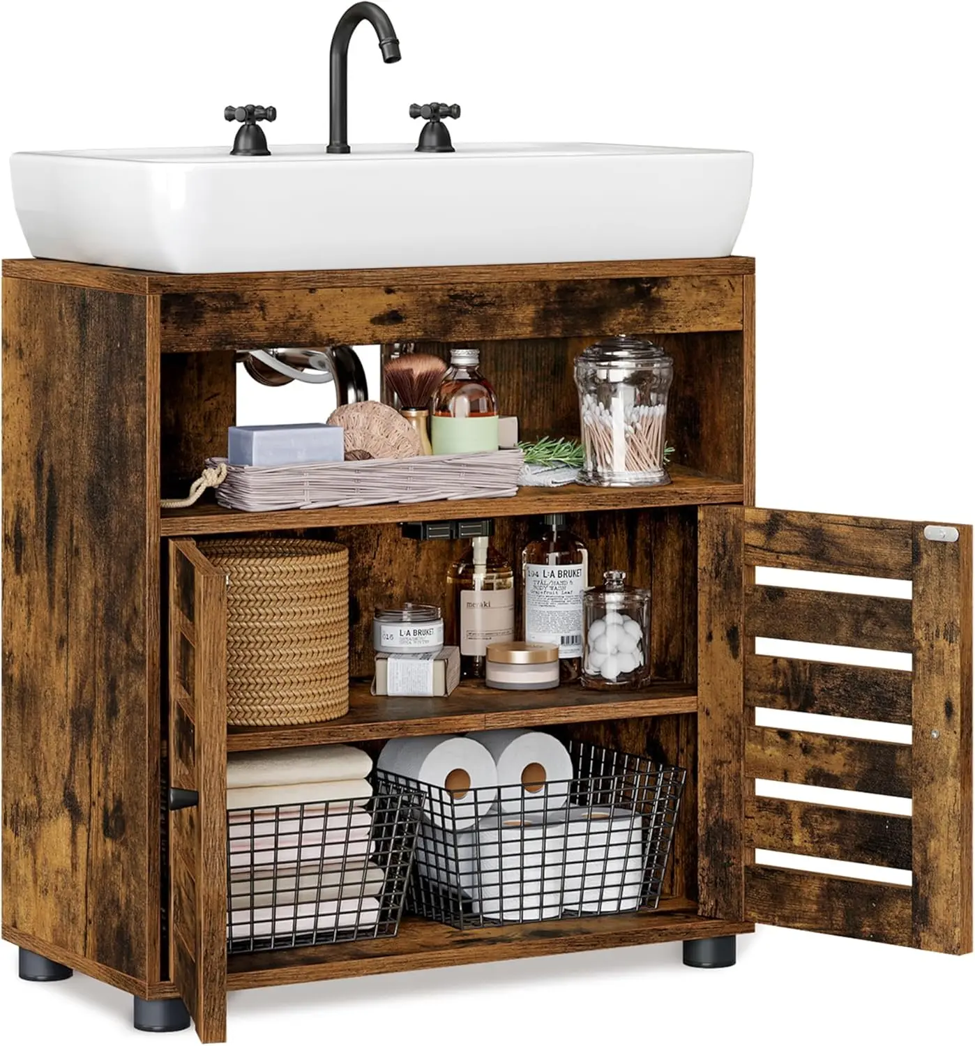 Тумба под умывальник Vasagle BBK04BX (Rustic Brown) - 4