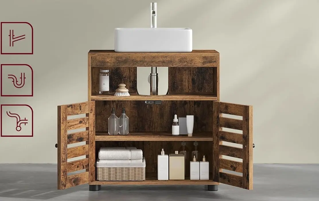 Тумба под умывальник Vasagle BBK04BX (Rustic Brown) - 7