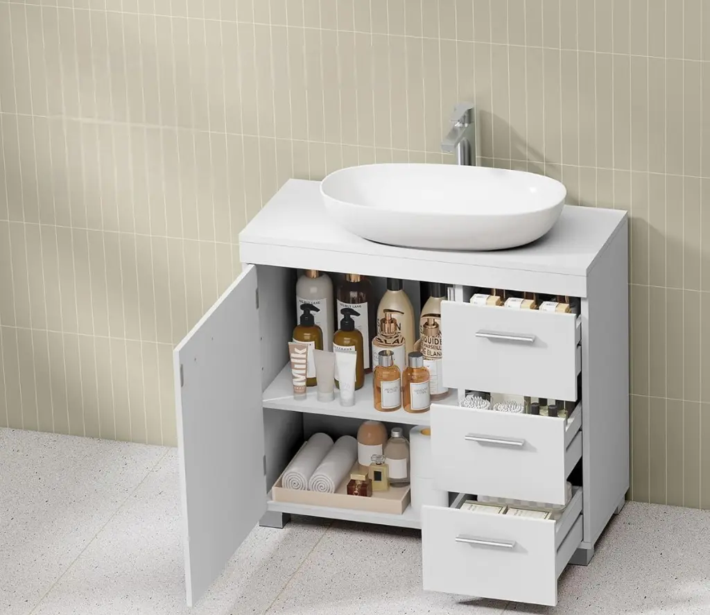 Тумба под умывальник Vasagle BBK503W10 (White) - 3