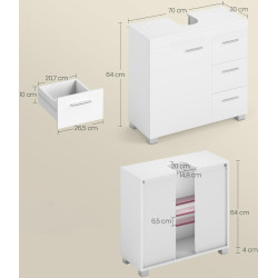 Тумба под умывальник Vasagle BBK503W10 (White) Thumb