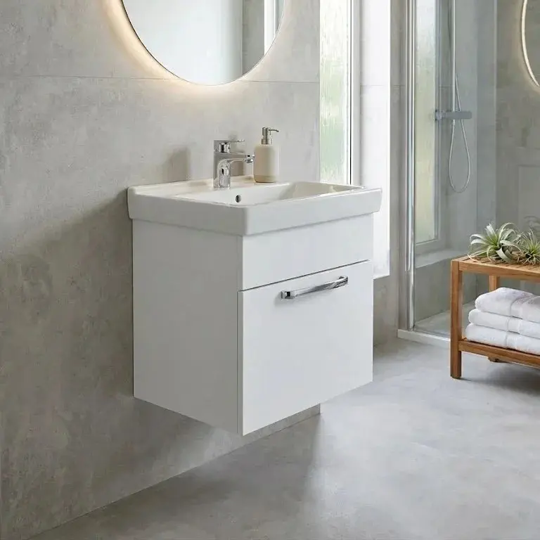 Тумба с умывальником подвесная Vasto Furniture Agat/Sava 1S 600mm (White) - 2