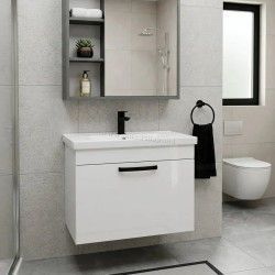 Dulap cu lavoar suspendat Vasto Furniture Agat/Sava 1S 600mm (White)