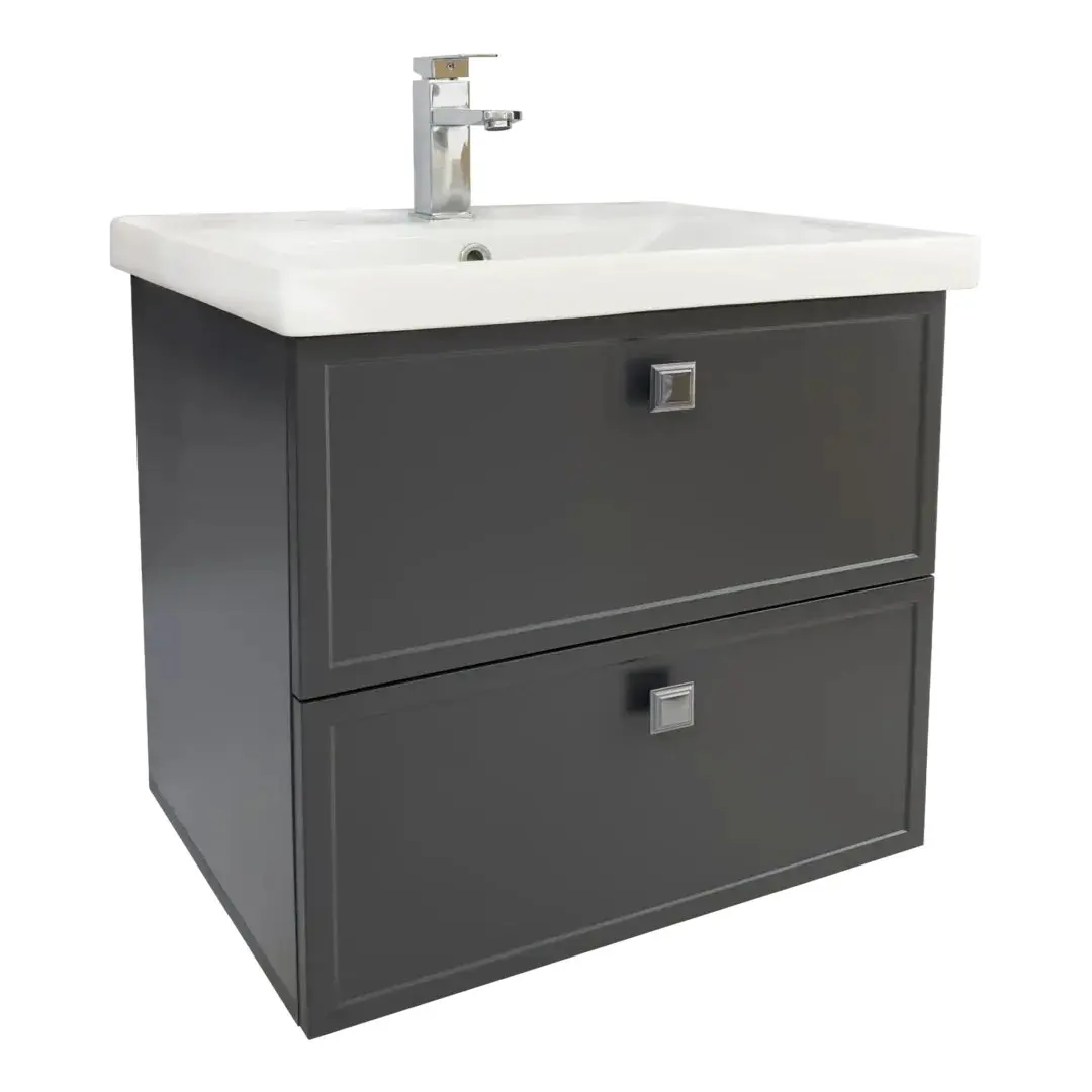 Dulap cu lavoar Vasto Furniture Alicante/Sava 2S 600mm (Anthracite)