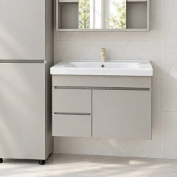 Dulap cu lavoar suspendat Vasto Furniture Angel/Sava 1U2S 800mm (Latte)