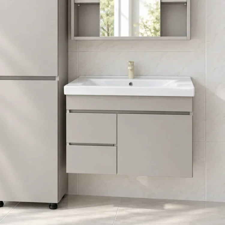 Dulap cu lavoar suspendat Vasto Furniture Angel/Sava 1U2S 800mm (Latte)