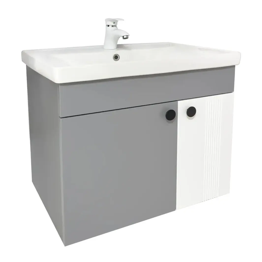 Dulap cu lavoar suspendat Vasto Furniture Lerida/Sava 2U 700mm (Grey/White)