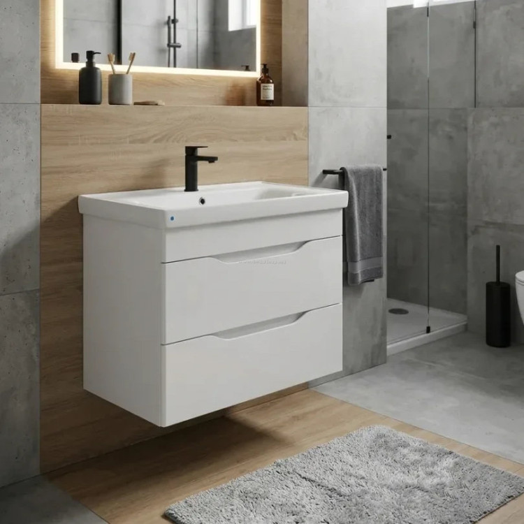 Тумба с умывальником подвесная Vasto Furniture Print/Sava 2S 600mm (White)