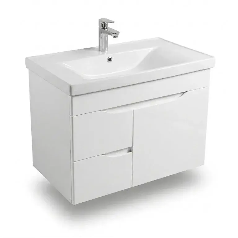 Dulap cu lavoar suspendat Vasto Furniture Print/Sava 2S1U 800mm (White)