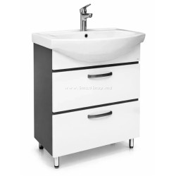 Dulap cu oglinda Vasto Furniture Agat/Basic 2S 650mm (White/Anthracite)