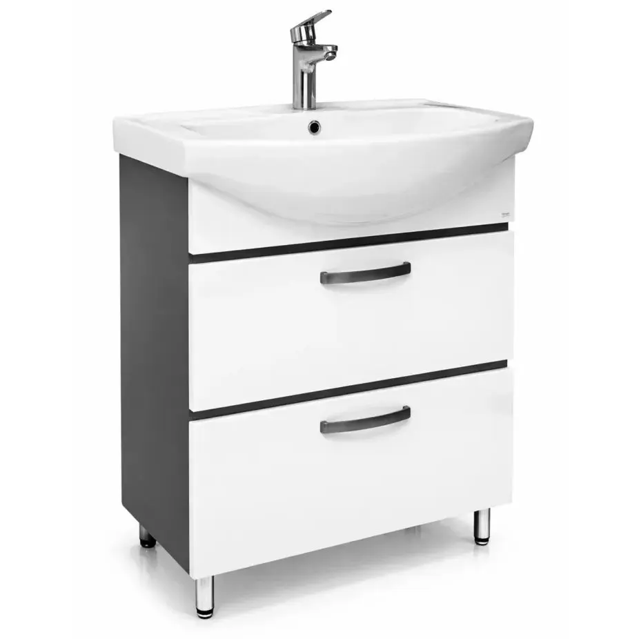 Dulap cu lavoar Vasto Furniture Agat/Basic 2S 750mm (White/Anthracite)