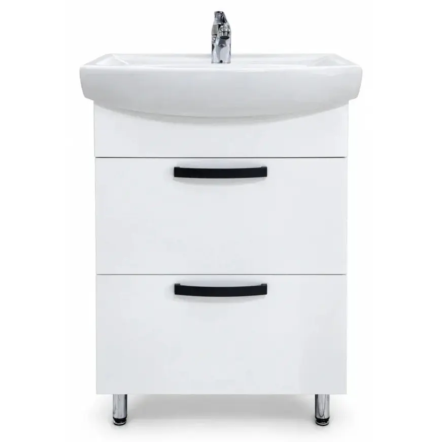Dulap cu lavoar Vasto Furniture Agat/CL 2S 600mm (White/Anthracite) - 2