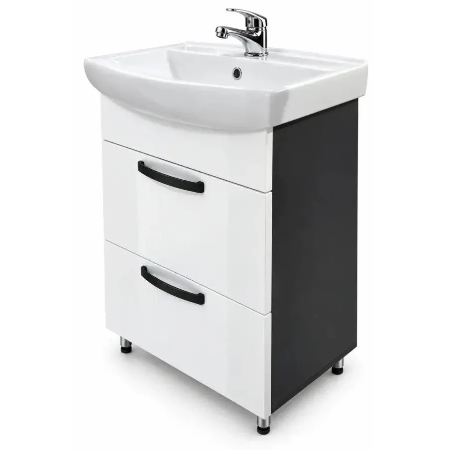 Dulap cu lavoar Vasto Furniture Agat/CL 2S 600mm (White/Anthracite)