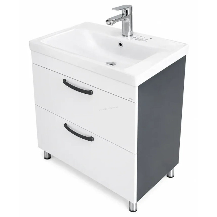 Тумба с умывальником Vasto Furniture Agat/Sava 2S 600mm (White/Anthracite)