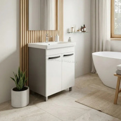Dulap cu lavoar Vasto Furniture Agat/Sava 2U 600mm (White/Anthracite)