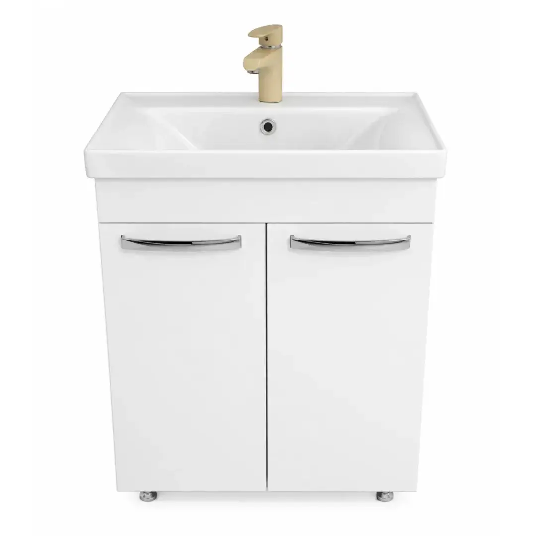 Dulap cu lavoar Vasto Furniture Agat/Sava 2U 600mm (White/Sonoma) - 2