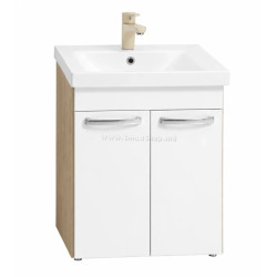 Dulap cu lavoar Vasto Furniture Agat/Sava 2U 600mm (White/Sonoma)