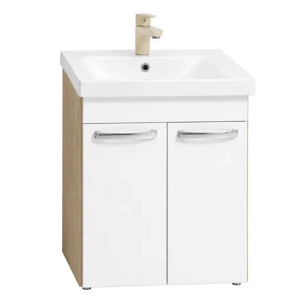 Dulap cu lavoar Vasto Furniture Agat/Sava 2U 600mm (White/Sonoma)