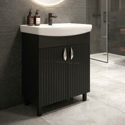Dulap cu lavoar Vasto Furniture Aqua/CL 2U 600mm (Black Matte)