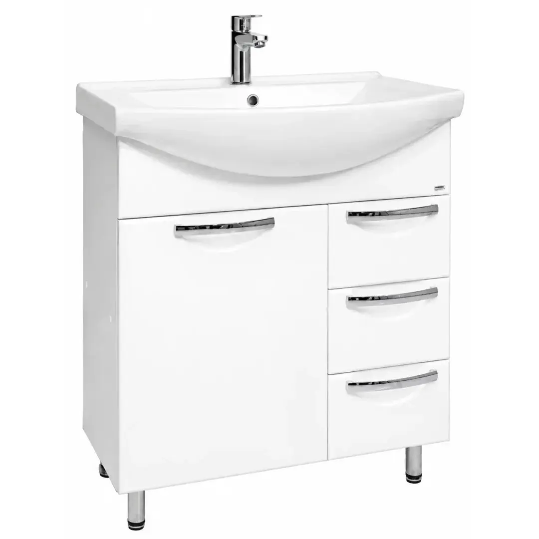 Dulap cu lavoar Vasto Furniture Delfin/Basic 3S 750mm (White) - 2