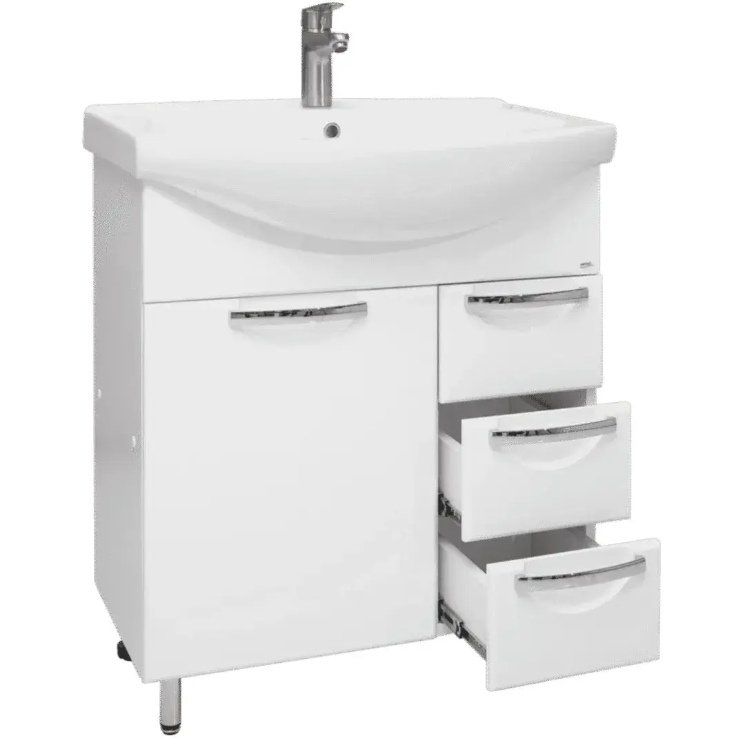 Dulap cu lavoar Vasto Furniture Delfin/Basic 3S 750mm (White) - 3
