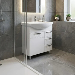 Dulap cu lavoar Vasto Furniture Delfin/Basic 3S 750mm (White)